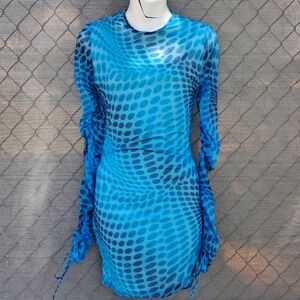 Oh Polly Sheer Psychedelic Bodycon Mini  Dress Women's 4